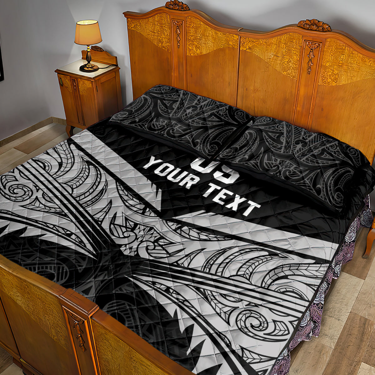 Custom New Zealand Cricket Quilt Bed Set Go Champions World Cup 2024 With Maori Pattern