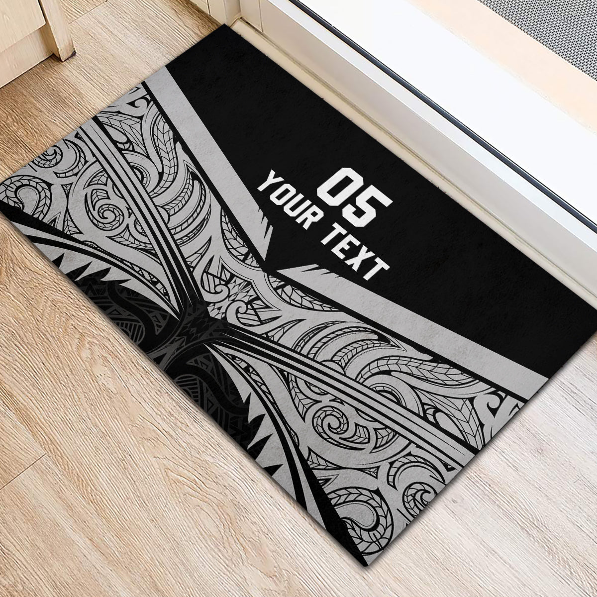 Custom New Zealand Cricket Rubber Doormat Go Champions World Cup 2024 With Maori Pattern LT05 - Polynesian Pride