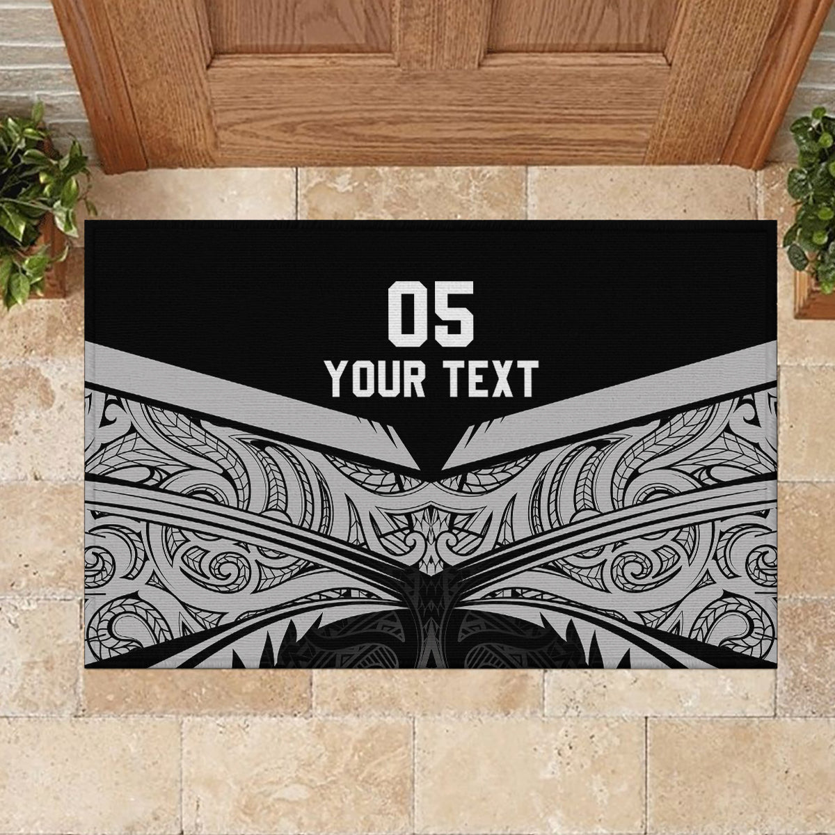 Custom New Zealand Cricket Rubber Doormat Go Champions World Cup 2024 With Maori Pattern LT05 - Polynesian Pride