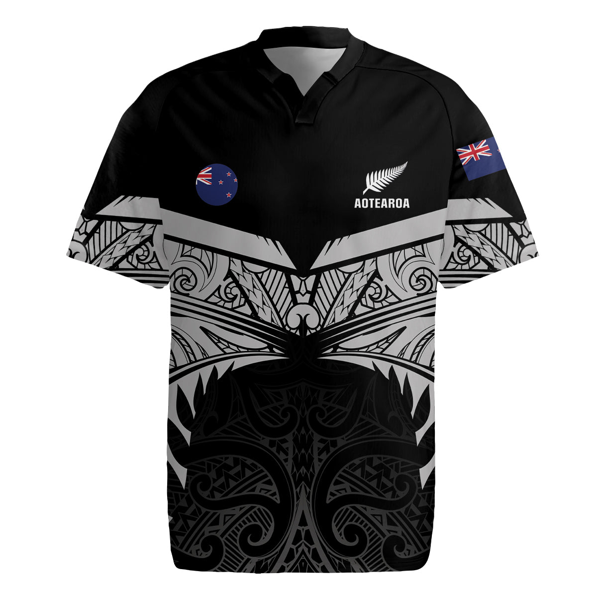 Custom New Zealand Cricket Rugby Jersey Go Champions World Cup 2024 With Maori Pattern