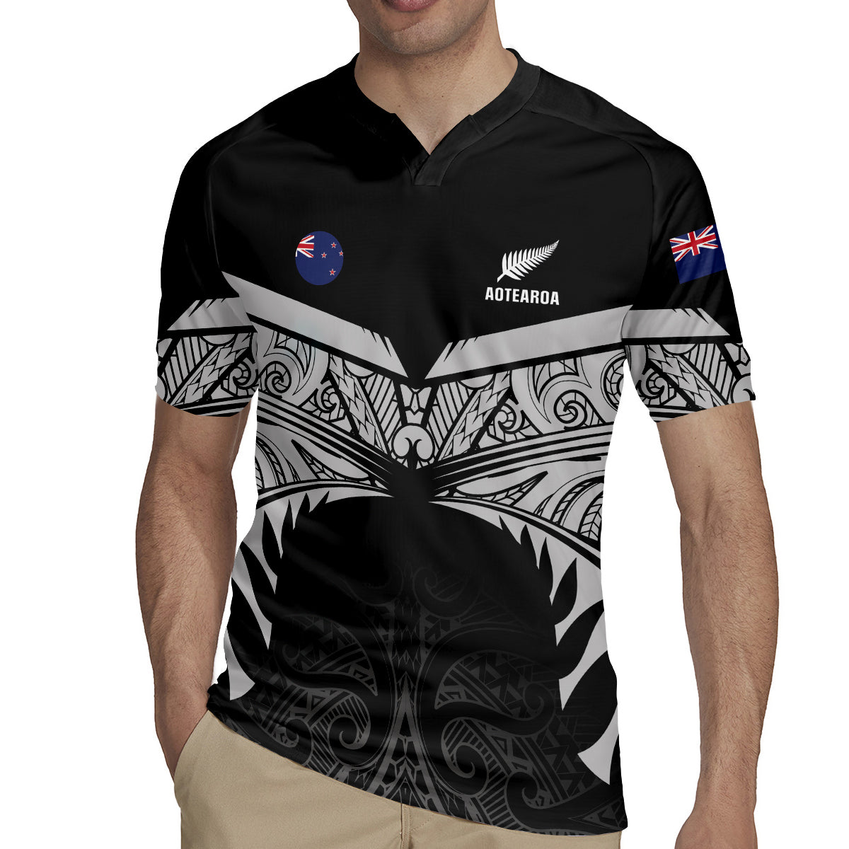 Custom New Zealand Cricket Rugby Jersey Go Champions World Cup 2024 With Maori Pattern