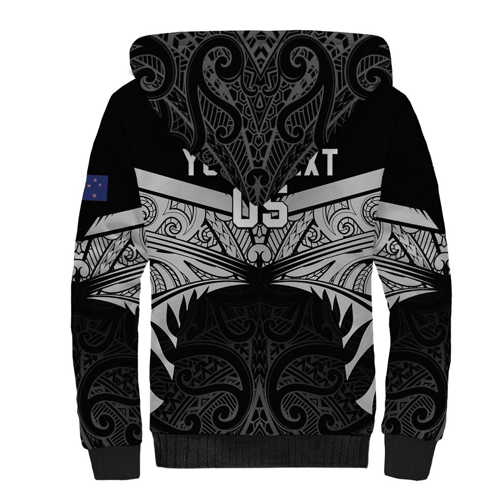 Custom New Zealand Cricket Sherpa Hoodie Go Champions World Cup 2024 With Maori Pattern LT05 - Polynesian Pride