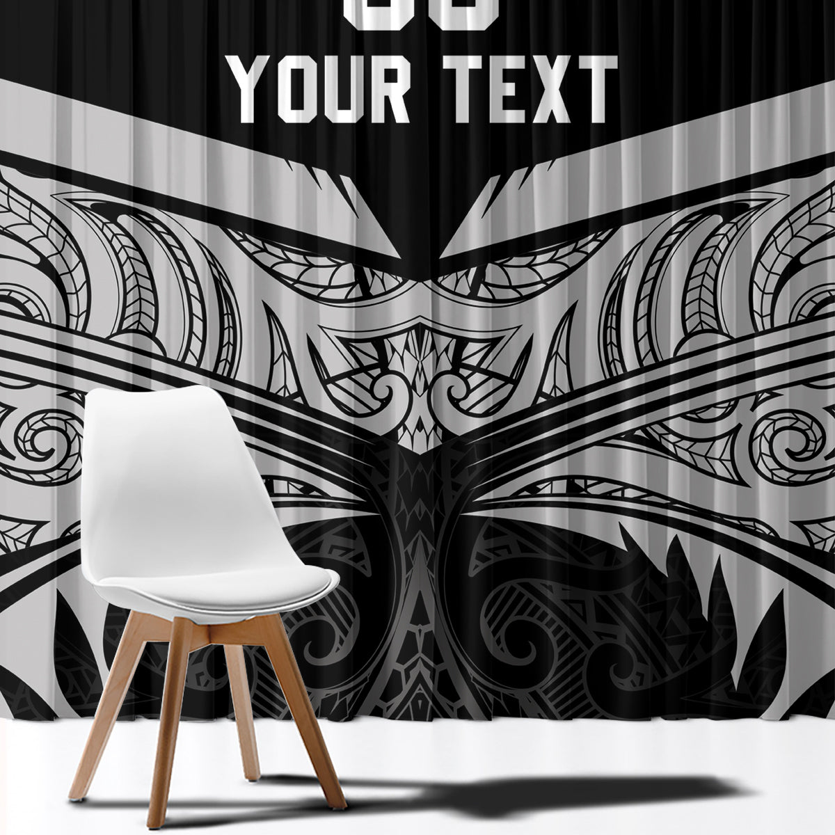 Custom New Zealand Cricket Window Curtain Go Champions World Cup 2024 With Maori Pattern LT05 - Polynesian Pride