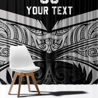 Custom New Zealand Cricket Window Curtain Go Champions World Cup 2024 With Maori Pattern LT05 - Polynesian Pride
