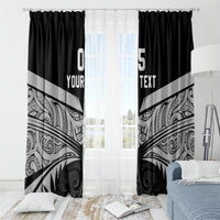 Custom New Zealand Cricket Window Curtain Go Champions World Cup 2024 With Maori Pattern LT05 - Polynesian Pride