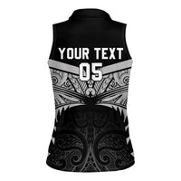 Custom New Zealand Cricket Women Sleeveless Polo Shirt Go Champions World Cup 2024 With Maori Pattern