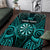 Personalised New Zealand Darts Area Rug Turquoise Dart Board Maori Pattern