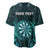 Personalised New Zealand Darts Baseball Jersey Turquoise Dart Board Maori Pattern