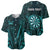 Personalised New Zealand Darts Baseball Jersey Turquoise Dart Board Maori Pattern