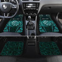 Personalised New Zealand Darts Car Mats Turquoise Dart Board Maori Pattern LT05 Set 4pcs Turquoise - Polynesian Pride