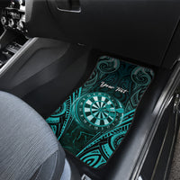 Personalised New Zealand Darts Car Mats Turquoise Dart Board Maori Pattern LT05 - Polynesian Pride