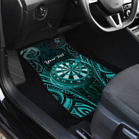 Personalised New Zealand Darts Car Mats Turquoise Dart Board Maori Pattern LT05 - Polynesian Pride