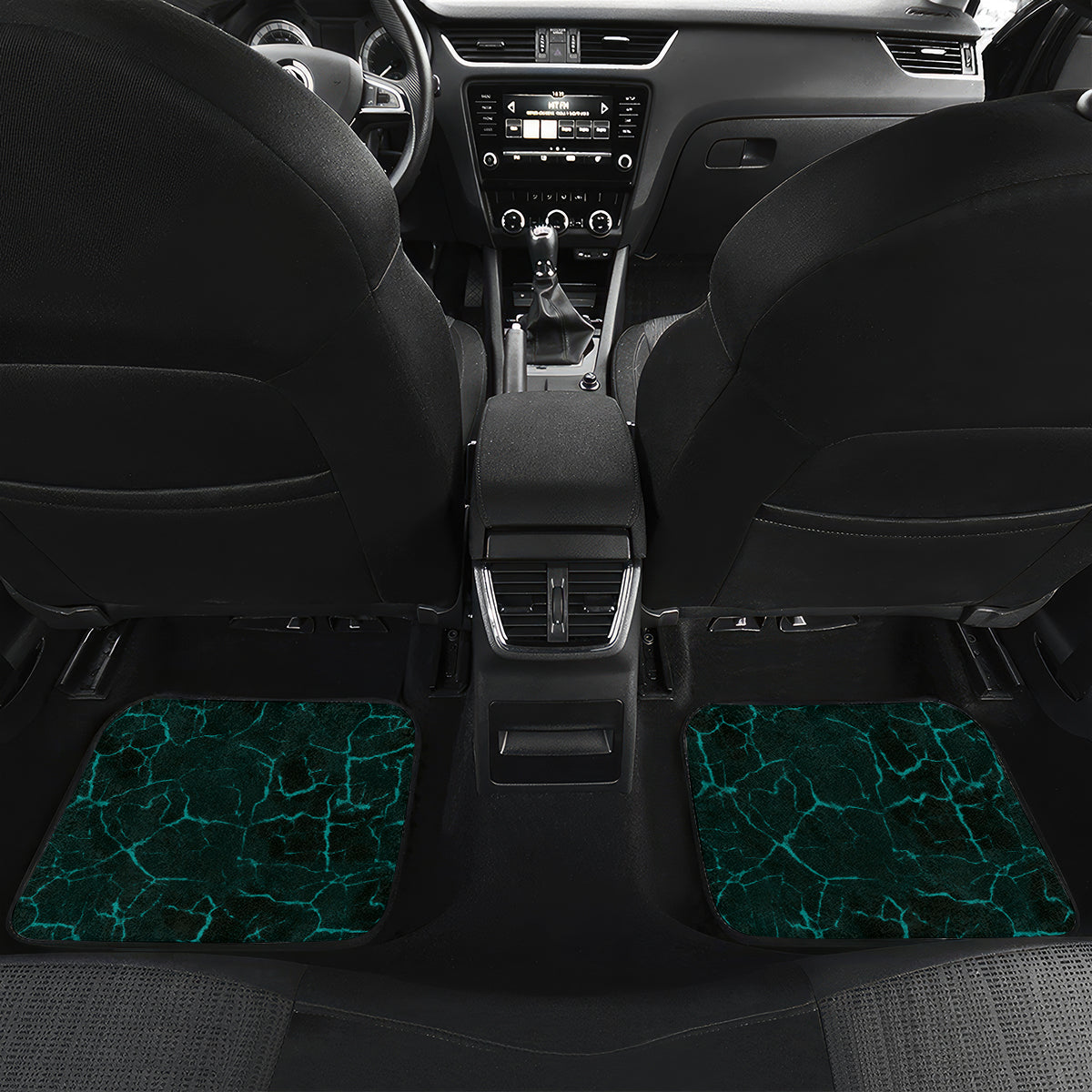 Personalised New Zealand Darts Car Mats Turquoise Dart Board Maori Pattern LT05 Set 2pcs - Back Turquoise - Polynesian Pride