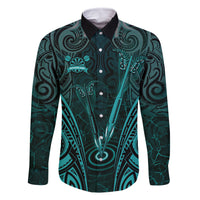 Personalised New Zealand Darts Family Matching Off Shoulder Maxi Dress and Hawaiian Shirt Turquoise Dart Board Maori Pattern
