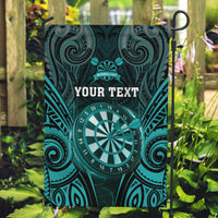 Personalised New Zealand Darts Garden Flag Turquoise Dart Board Maori Pattern LT05 Garden Flag Turquoise - Polynesian Pride