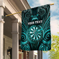 Personalised New Zealand Darts Garden Flag Turquoise Dart Board Maori Pattern LT05 House Flag Turquoise - Polynesian Pride