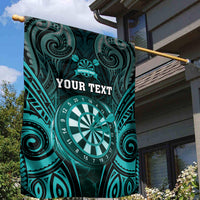 Personalised New Zealand Darts Garden Flag Turquoise Dart Board Maori Pattern LT05 - Polynesian Pride