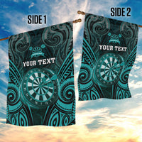 Personalised New Zealand Darts Garden Flag Turquoise Dart Board Maori Pattern LT05 - Polynesian Pride