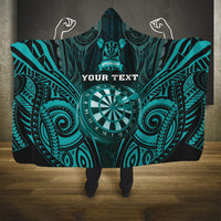 Personalised New Zealand Darts Hooded Blanket Turquoise Dart Board Maori Pattern LT05 One Size Turquoise - Polynesian Pride