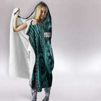 Personalised New Zealand Darts Hooded Blanket Turquoise Dart Board Maori Pattern LT05 - Polynesian Pride