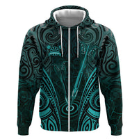Personalised New Zealand Darts Hoodie Turquoise Dart Board Maori Pattern