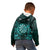 Personalised New Zealand Darts Kid Hoodie Turquoise Dart Board Maori Pattern