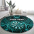 Personalised New Zealand Darts Round Carpet Turquoise Dart Board Maori Pattern