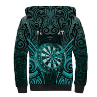 Personalised New Zealand Darts Sherpa Hoodie Turquoise Dart Board Maori Pattern LT05 - Polynesian Pride