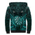 Personalised New Zealand Darts Sherpa Hoodie Turquoise Dart Board Maori Pattern