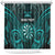 Personalised New Zealand Darts Shower Curtain Turquoise Dart Board Maori Pattern