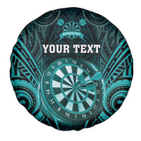 Personalised New Zealand Darts Spare Tire Cover Turquoise Dart Board Maori Pattern LT05 - Polynesian Pride