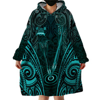 Personalised New Zealand Darts Wearable Blanket Hoodie Turquoise Dart Board Maori Pattern LT05 - Polynesian Pride