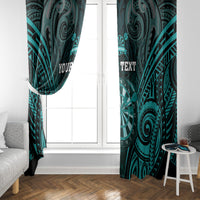 Personalised New Zealand Darts Window Curtain Turquoise Dart Board Maori Pattern LT05 - Polynesian Pride