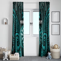 Personalised New Zealand Darts Window Curtain Turquoise Dart Board Maori Pattern LT05 - Polynesian Pride