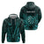 Personalised New Zealand Darts Zip Hoodie Turquoise Dart Board Maori Pattern