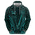 Personalised New Zealand Darts Zip Hoodie Turquoise Dart Board Maori Pattern