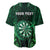 Personalised New Zealand Darts Baseball Jersey Green Dart Board Maori Pattern