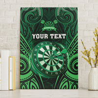 Personalised New Zealand Darts Canvas Wall Art Green Dart Board Maori Pattern LT05 Without Frame Green - Polynesian Pride