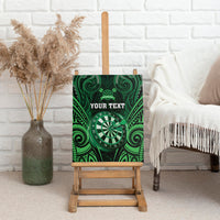 Personalised New Zealand Darts Canvas Wall Art Green Dart Board Maori Pattern LT05 - Polynesian Pride