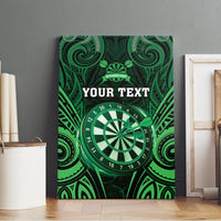 Personalised New Zealand Darts Canvas Wall Art Green Dart Board Maori Pattern LT05 - Polynesian Pride