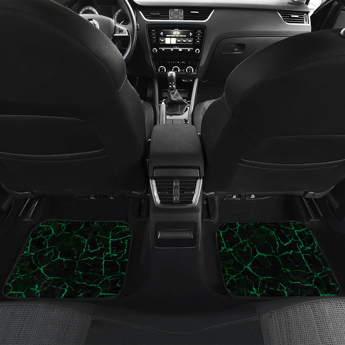 Personalised New Zealand Darts Car Mats Green Dart Board Maori Pattern LT05 Set 2pcs - Back Green - Polynesian Pride