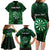 Personalised New Zealand Darts Family Matching Long Sleeve Bodycon Dress and Hawaiian Shirt Green Dart Board Maori Pattern