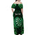 Personalised New Zealand Darts Family Matching Off Shoulder Maxi Dress and Hawaiian Shirt Green Dart Board Maori Pattern