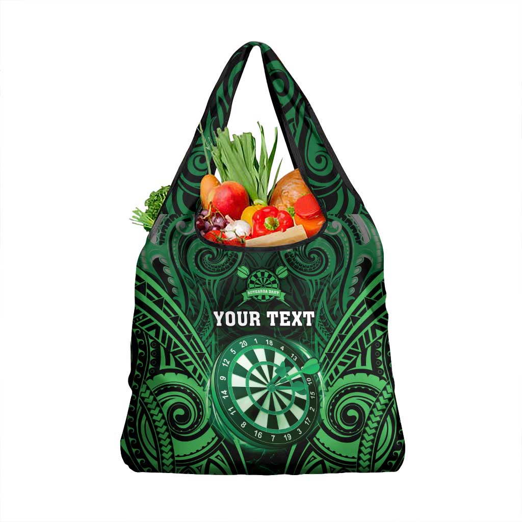 New Zealand Darts Personalised Grocery Bag Green Dart Board Maori Pattern LT05 1-pack One Size Green - Polynesian Pride