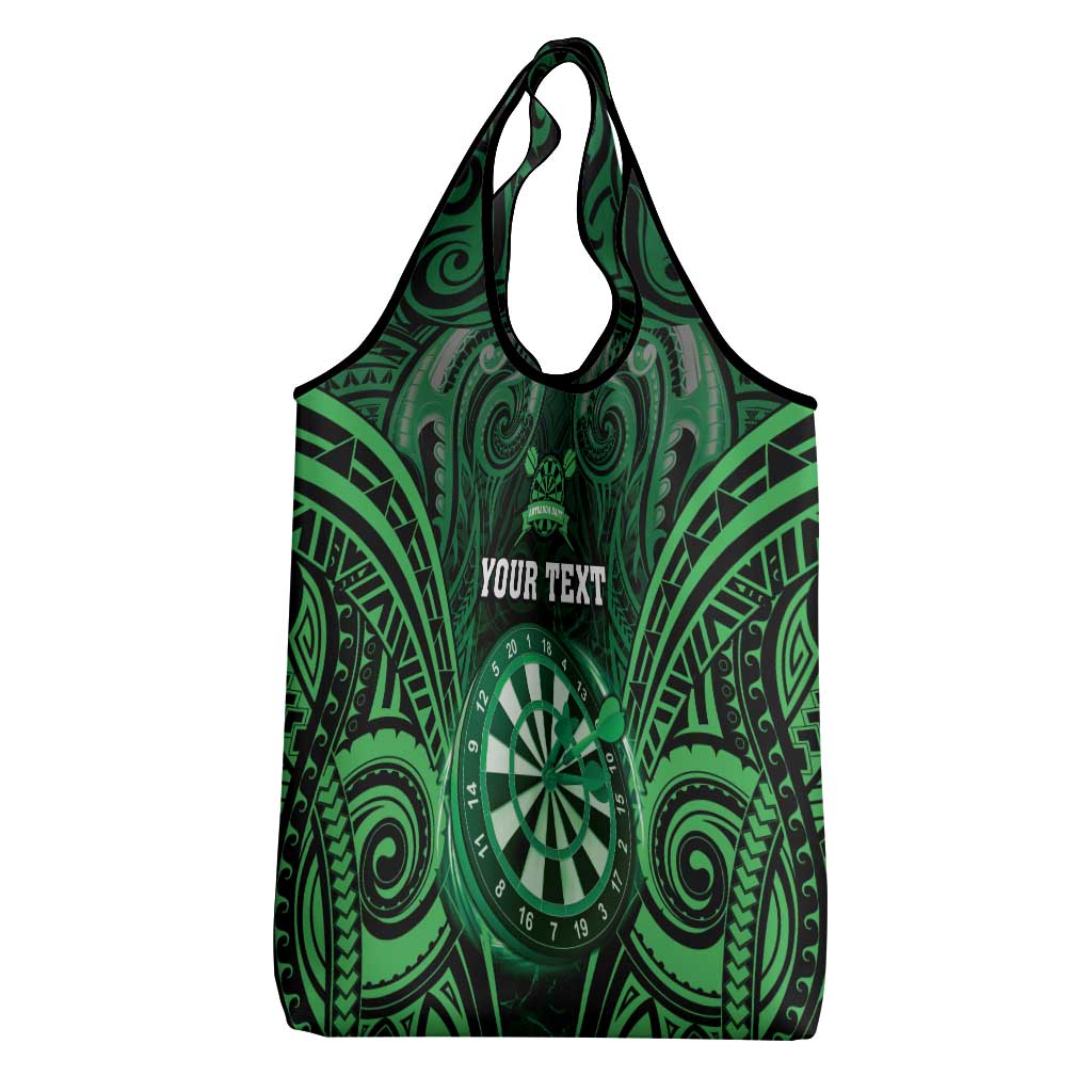 New Zealand Darts Personalised Grocery Bag Green Dart Board Maori Pattern LT05 - Polynesian Pride