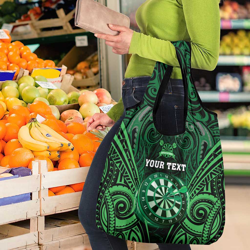 New Zealand Darts Personalised Grocery Bag Green Dart Board Maori Pattern LT05 - Polynesian Pride