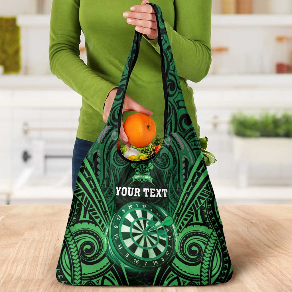 New Zealand Darts Personalised Grocery Bag Green Dart Board Maori Pattern LT05 - Polynesian Pride