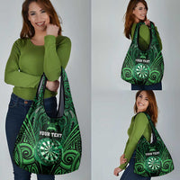 New Zealand Darts Personalised Grocery Bag Green Dart Board Maori Pattern LT05 - Polynesian Pride
