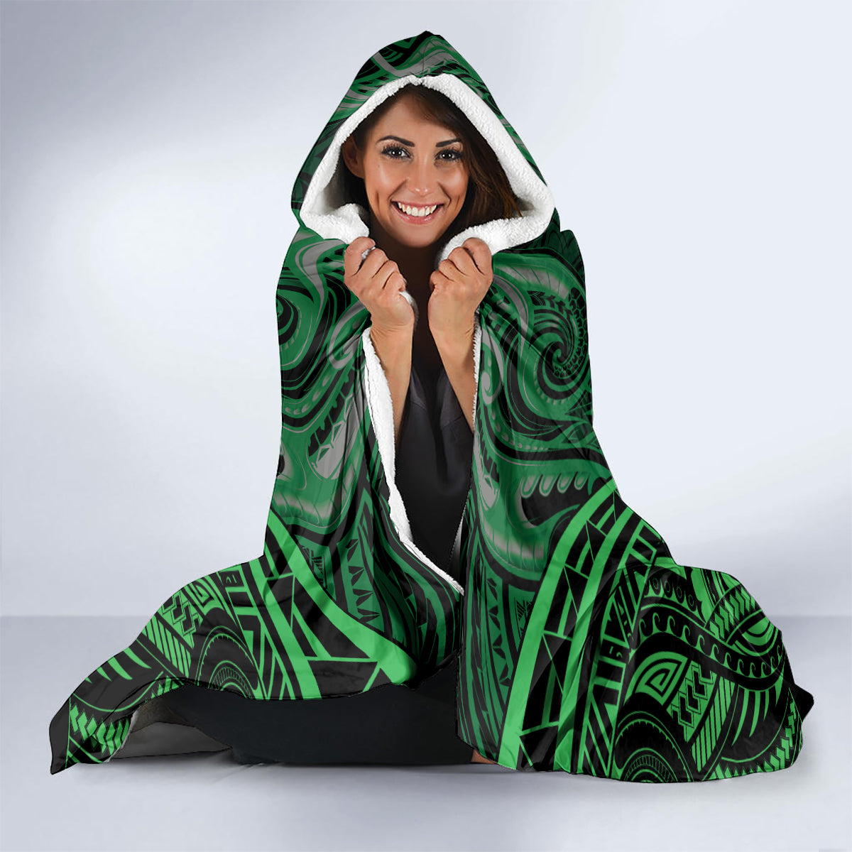 Personalised New Zealand Darts Hooded Blanket Green Dart Board Maori Pattern LT05 - Polynesian Pride