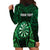 Personalised New Zealand Darts Hoodie Dress Green Dart Board Maori Pattern